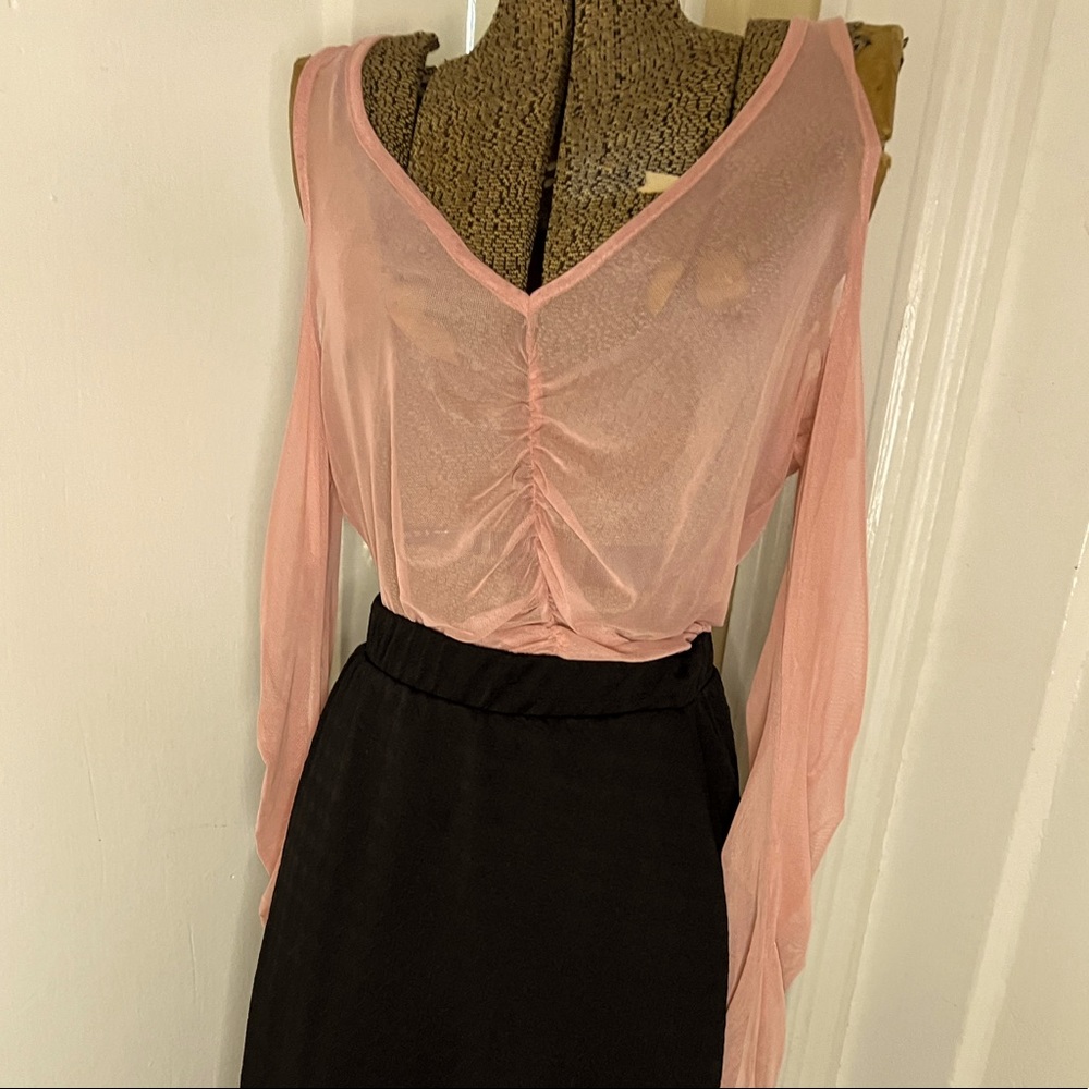 Pink Mesh Bodysuit